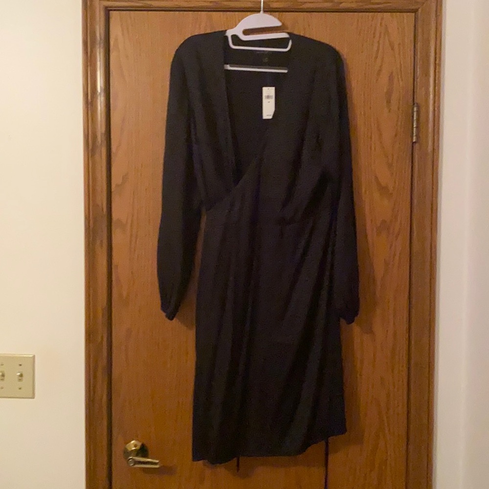 Leopard print long sleeved wrap dress